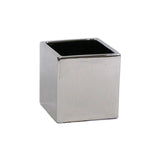 Silver Ceramic Cube Vase