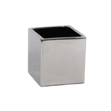 Silver Ceramic Cube Vase