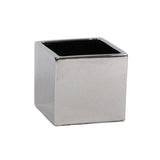 Silver Ceramic Cube Vase