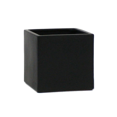 Black Ceramic Cube Vase