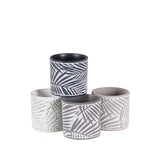Round Leaf Design Cement Cylinder