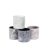 Round Leaf Design Cement Cylinder