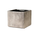 Etched Metallic Cube Planter- Copper